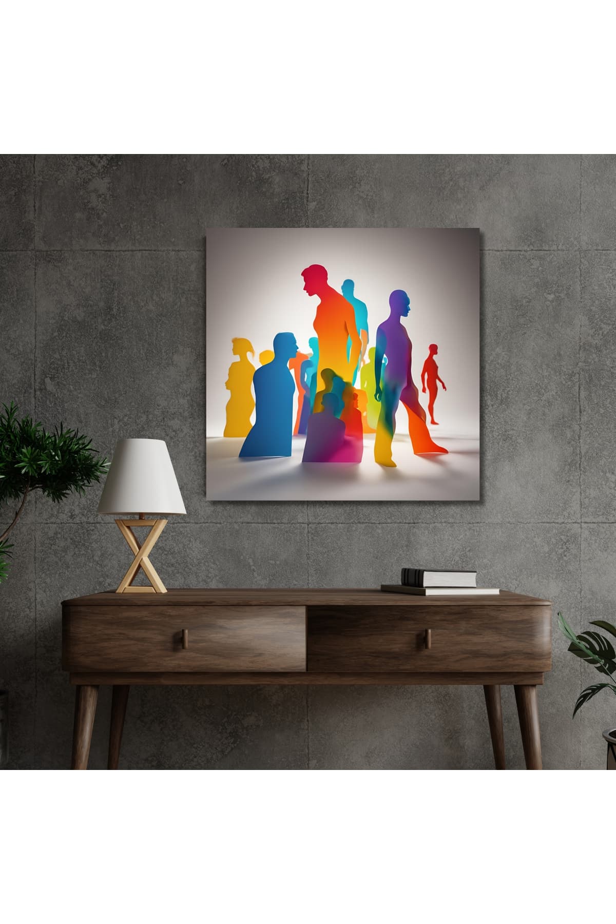 Ahşap Çerçeveli Modern Dekoratif Soyut Kanvas Tablo