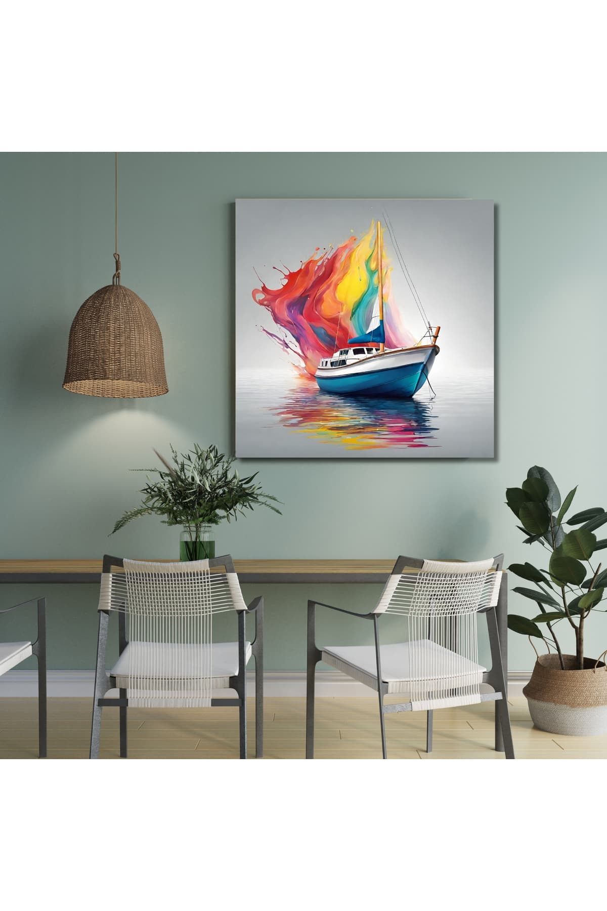 Ahşap Çerçeveli Modern Dekoratif Kanvas Tablo %100 Pamuk Tuval Kumaşı