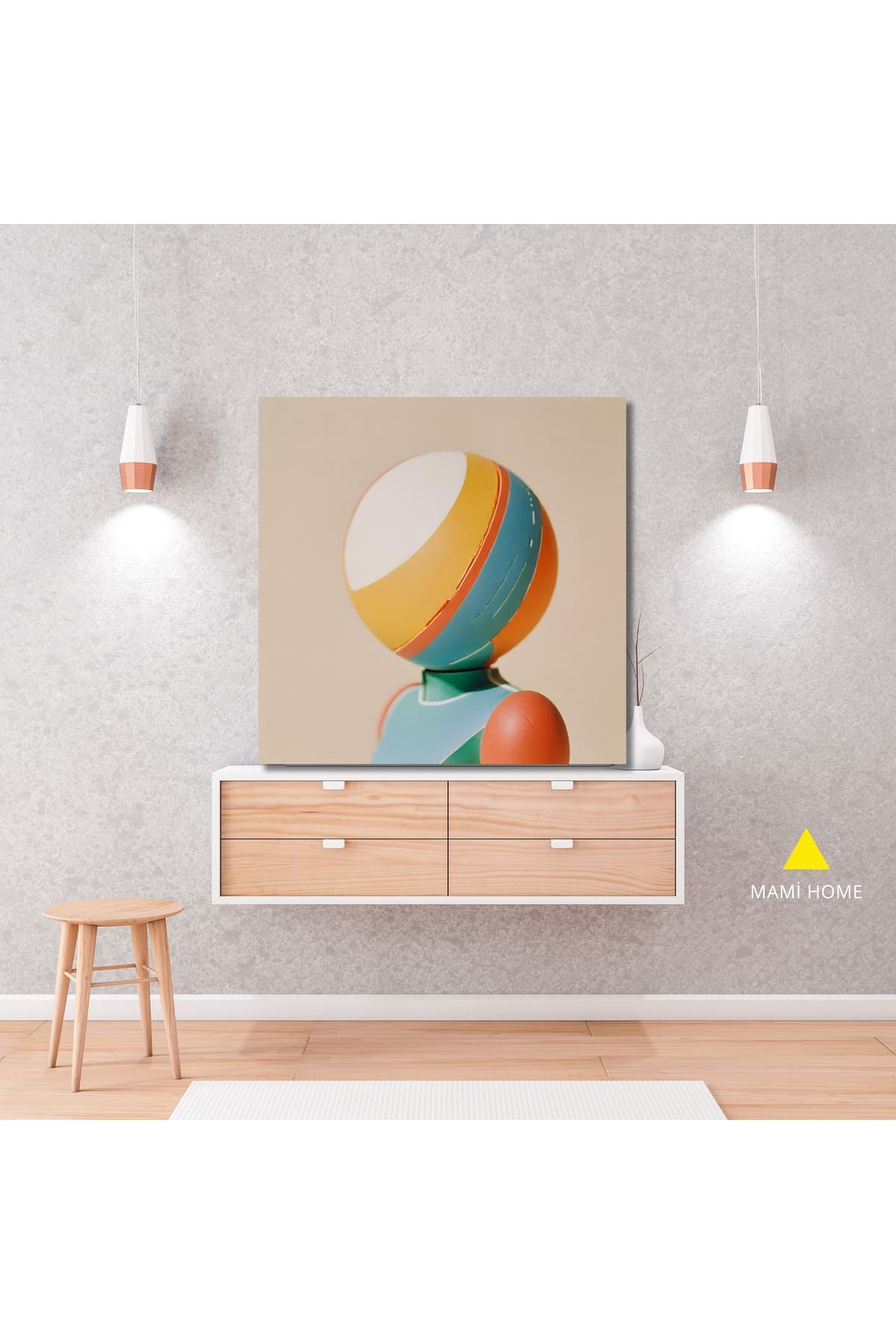 Ahşap Çerçeveli Modern Dekoratif Kanvas Tablo