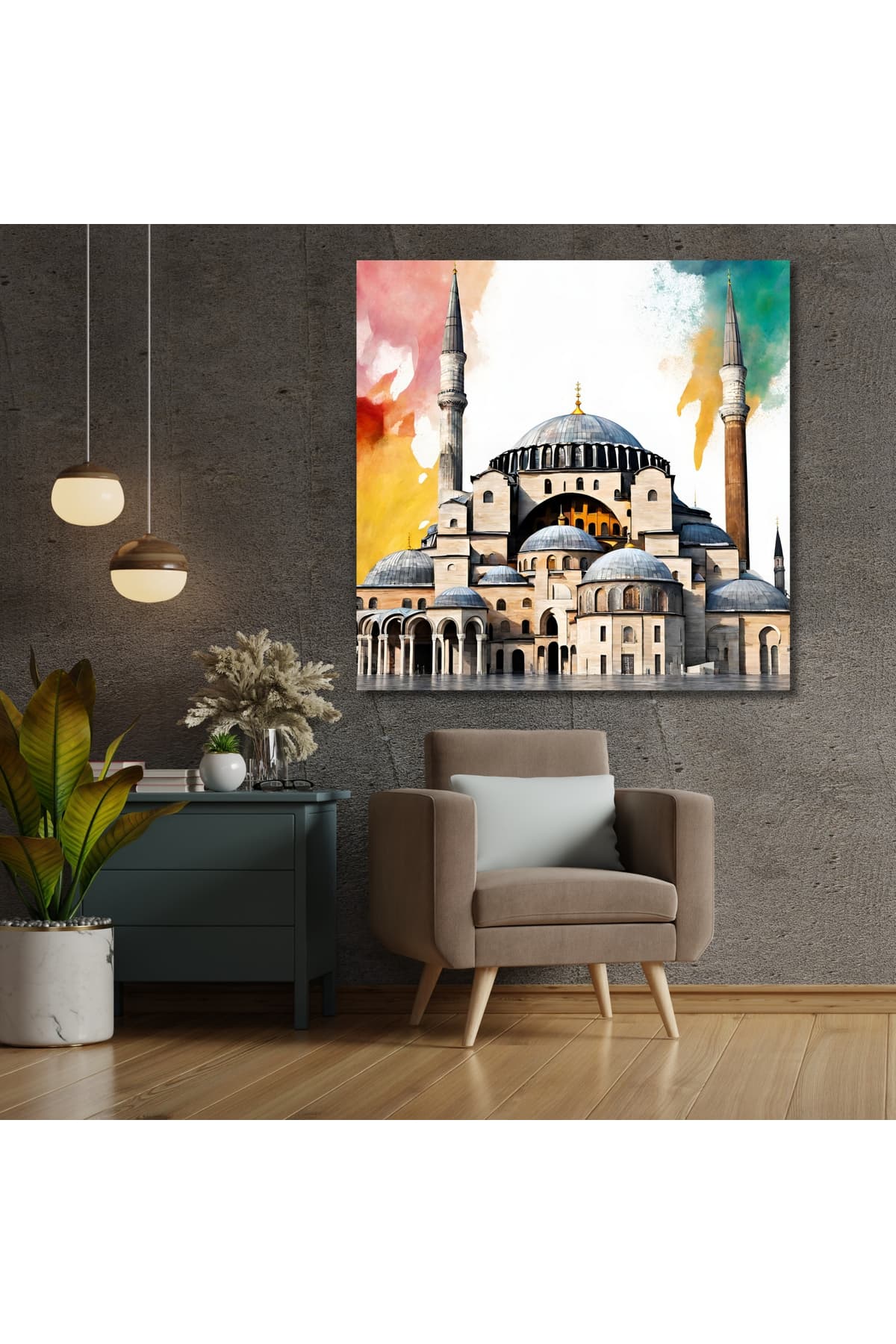 Ahşap Çerçeveli Modern Dekoratif Kanvas Tablo %100 Pamuk Tuval Kumaşı
