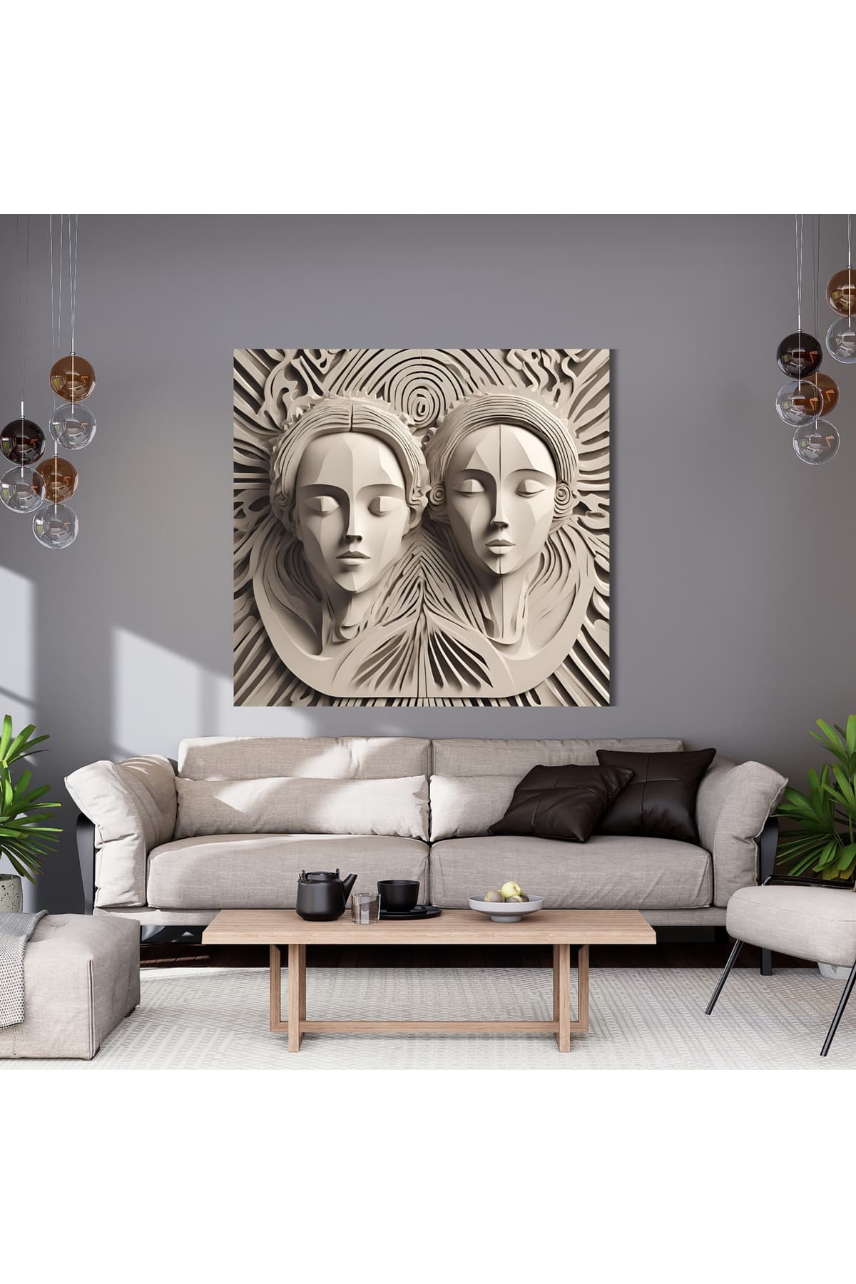 Ahşap Çerçeveli Modern Dekoratif Kanvas Tablo %100 Pamuk Tuval Kumaşı