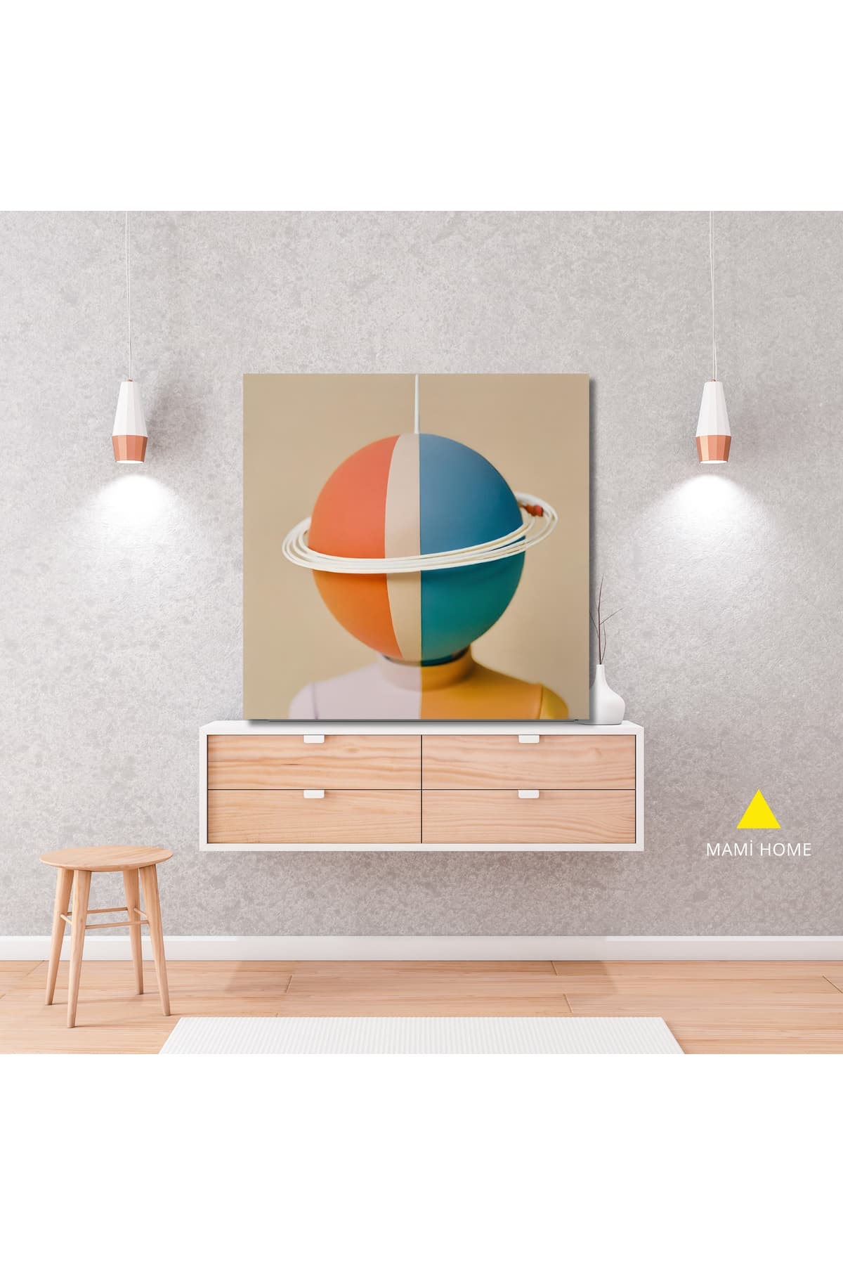 Ahşap Çerçeveli Modern Dekoratif Kanvas Tablo